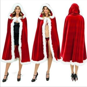 Santa Clause red Hoodie Cape Cloak